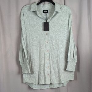 Heyson‎ Soft Green/White Heathered Knit Shirt Dress